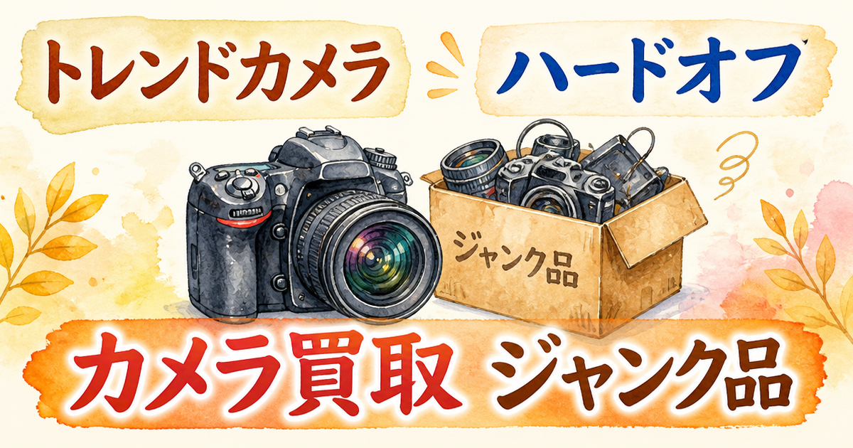 トレンドカメラとハードオフ、カメラ買取のジャンク品事情を調べて分かった