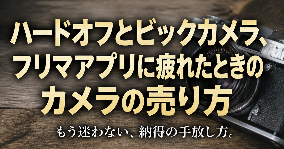 ハードオフとビックカメラ、フリマアプリに疲れたときのカメラの売り方